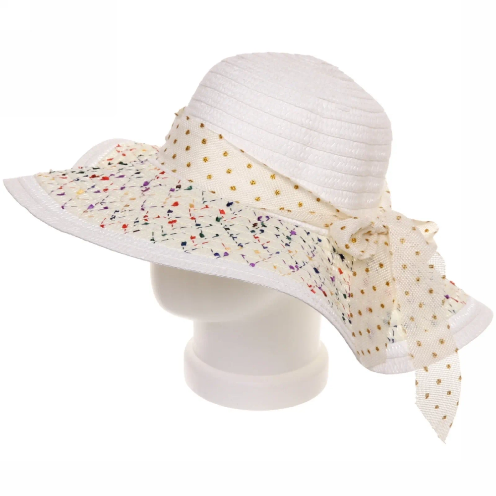 Шляпа женская с широкими полями «TiraMiSu- Адель», микс 5 цветов, р58, ширина полей 13 см