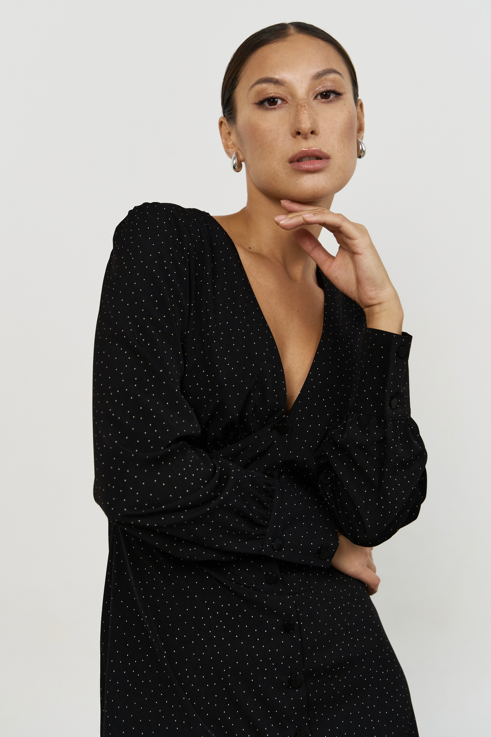 Платье с подрезами, макси