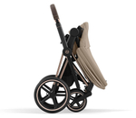 Коляска 3 в 1 Cybex Priam IV Rosegold complete и автокресло Aton B2 i-Size Bay Blue Cozy Beige