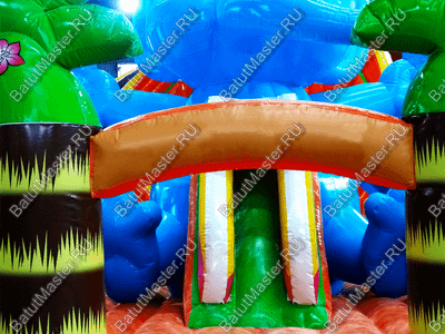 Коммерческий надувной батут "Слоны и жираф" 18*9*8,5 м