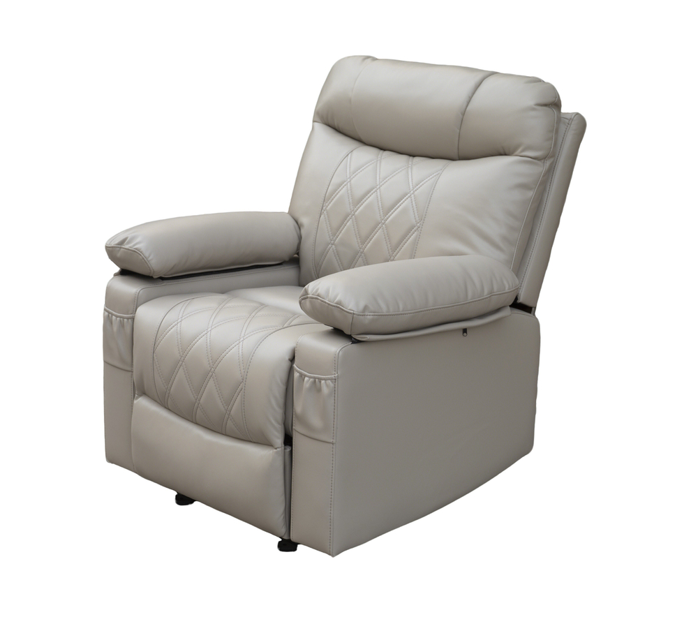 Кресло реклайнер Бристоль с качанием и электроприводом кремовое или коричневое