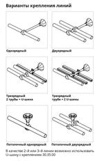 Кронштейн "Прима" потолочный однорядный d 20, цвет античная бронза