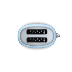 Тостер Smeg Стиль 50-х годов для 2 тостов голубой Италия фото сверху