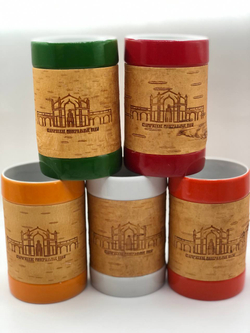 Кружка большая фарфоровая без ручки с берестой. Коллекция "Старая Русса"