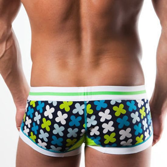 Мужские трусы хипсы синие TOOT Flower Nano Boxer Green & Yellow TT00015