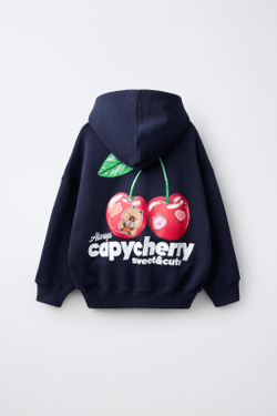 ZARA ХУДИ С ПРИНТОМ CAPIBARA CAPYFUN ©, МОРСКОЙ СИНИЙ