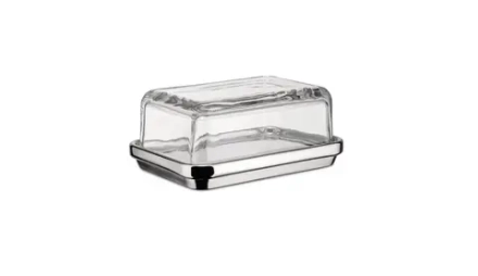 Alessi Стальная масленка со стеклянной крышкой