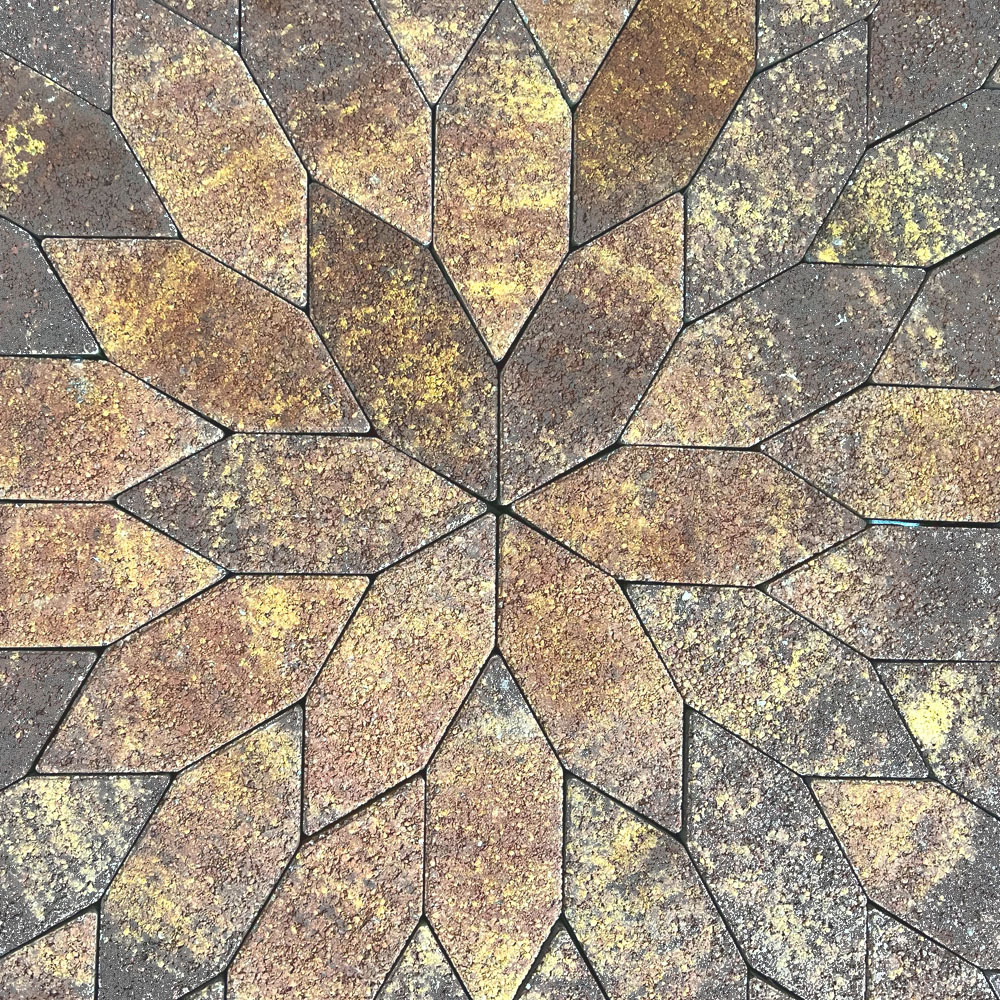 Тротуарная плитка СКОШЕННЫЙ ШЕСТИУГОЛЬНИК Б.1.ШГ.6 100х100х100х60мм Листопад гранит Осень