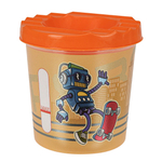 Стакан-непроливайка одинарный Проф-Пресс, 250 мл., непрозрачный, печать хол. фольга, "Робот на скейте"