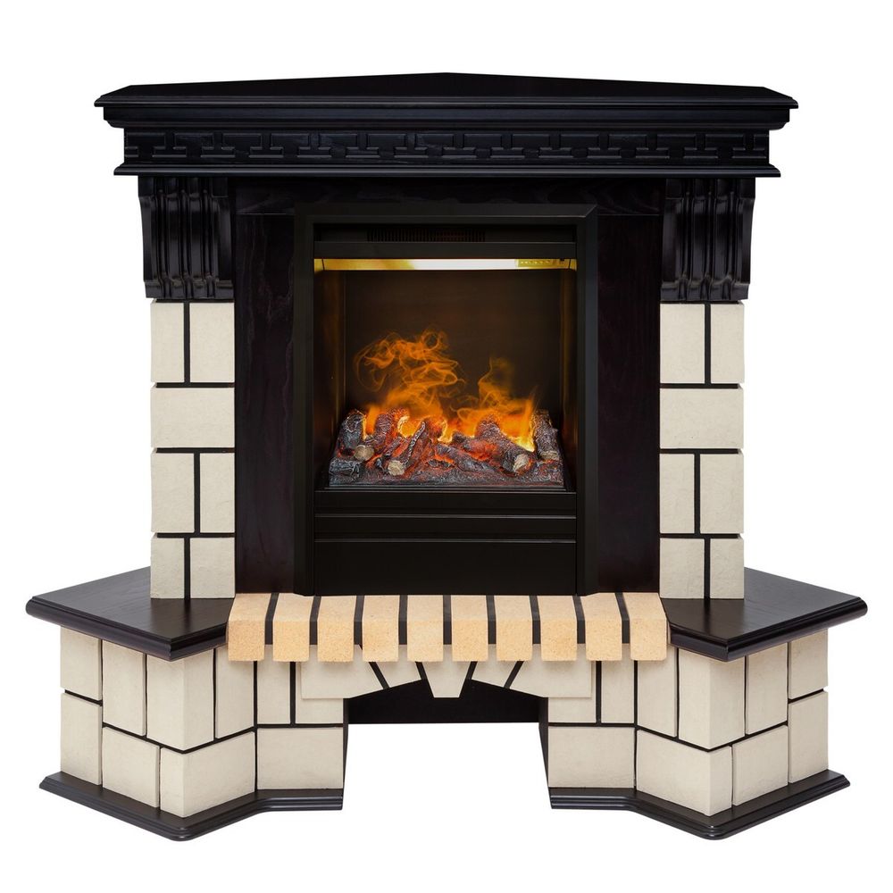 Электрокамин RealFlame Stone Corner STD AO античный дуб с очагом 3D Olympic