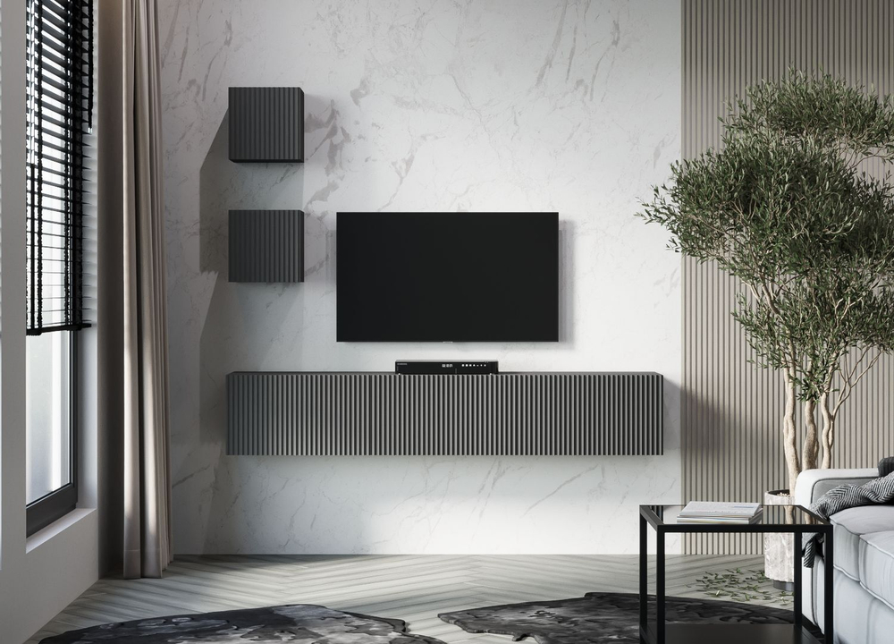 Модульная стенка в гостиную Инфинити, серый графит