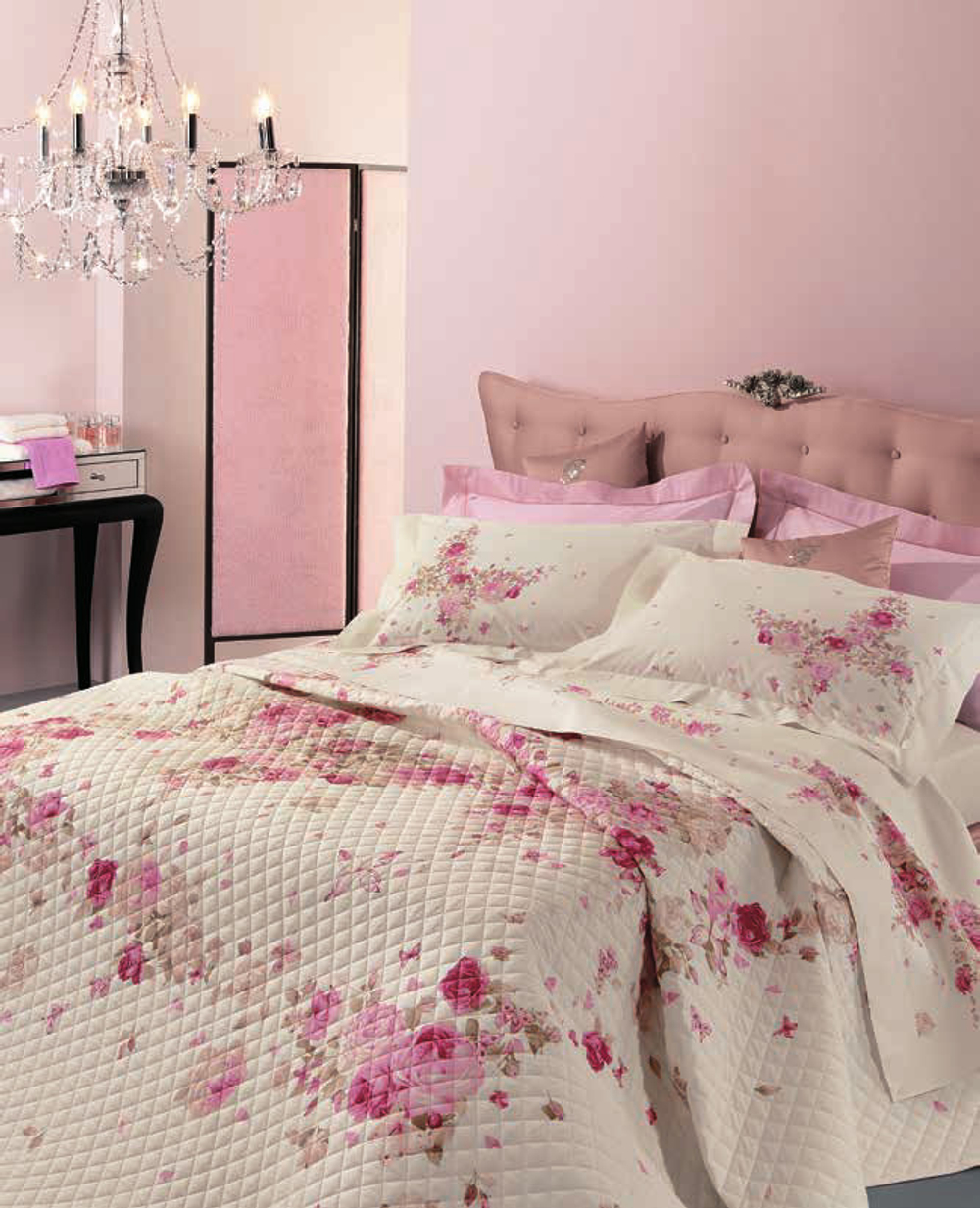 Покрывало 270х270 Blumarine Butterfly's розовое Италия