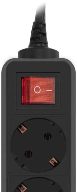 Сетевой фильтр для ИБП PC Pet AP01006-E-B 1.8м, 5 розеток, с выключателем, черный