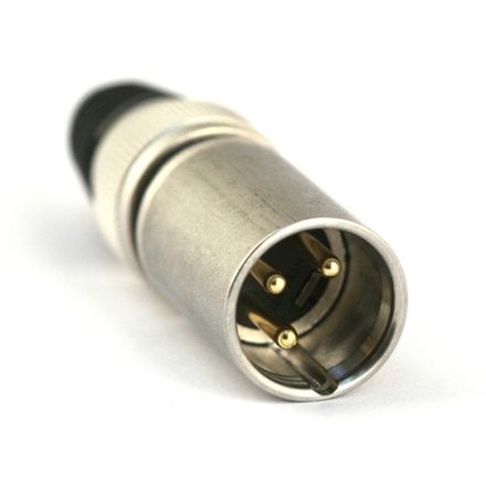 Акустический разъём XLR, 3-х контактный, "папа" (белый)