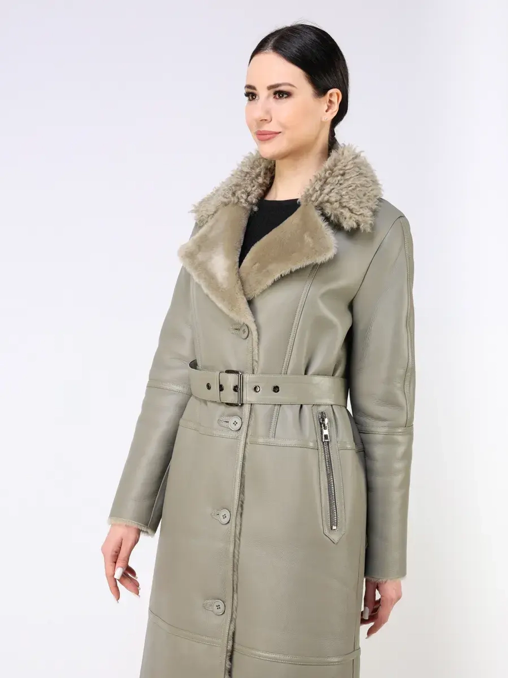 Дубленка зимняя натуральная длинная