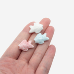 Бусина в форме рыбки, 19*15мм, светло-розовая, глазурированный фарфор