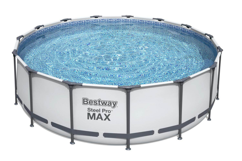 Каркасный бассейн Bestway 457х122 см + фильтр-насос 3028 л/ч, тент, лестница (56438 BW)