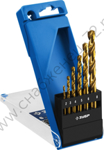 ЗУБР ТИТАН 6шт(2-8мм), Набор сверл по металлу, сталь Р6М5, класс А , титановое покрытие