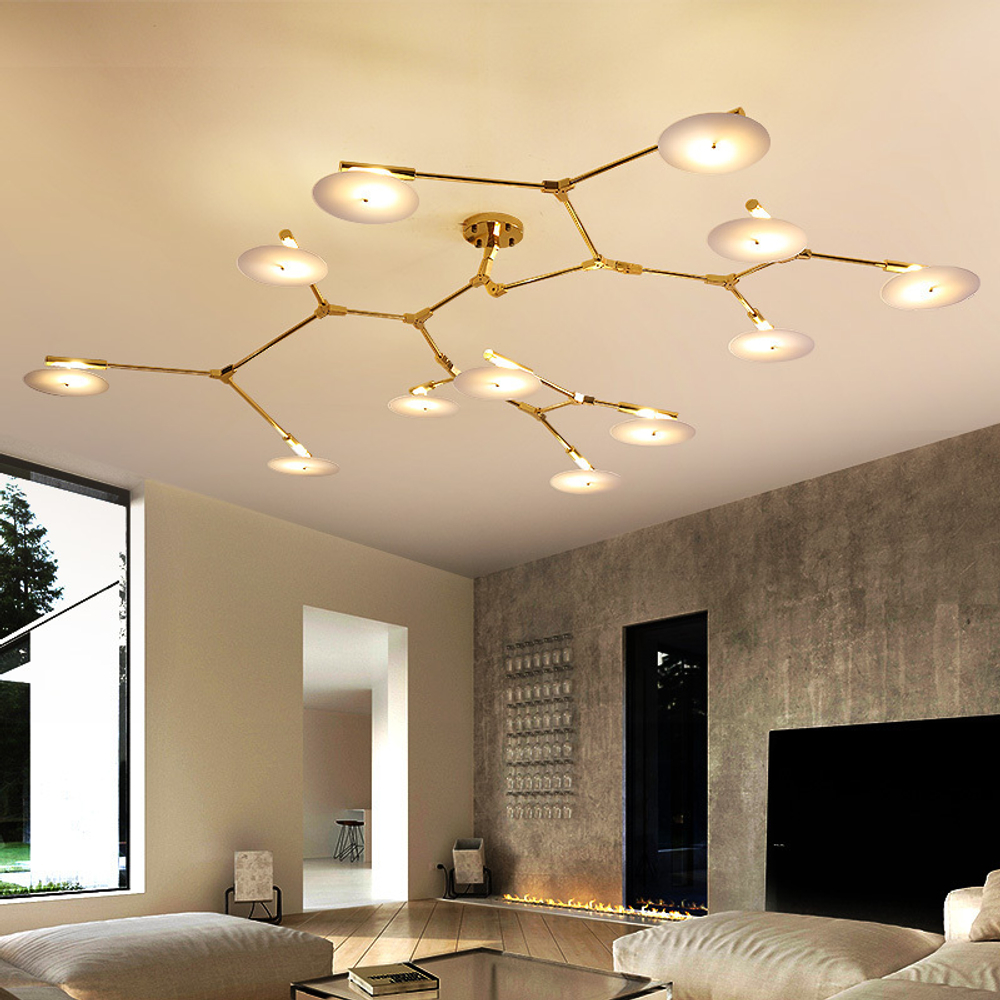 Ceiling design lamp  Branching Discs by Lindsey Adelman (9 lampshades,  Black)