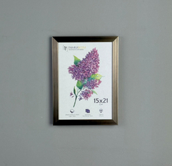 Фоторамка 15х21 см, желтая охра, фактура металл, арт. 1521.747812