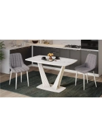 Стол Фабио Белый матовый, мрамор 130х80х75 см