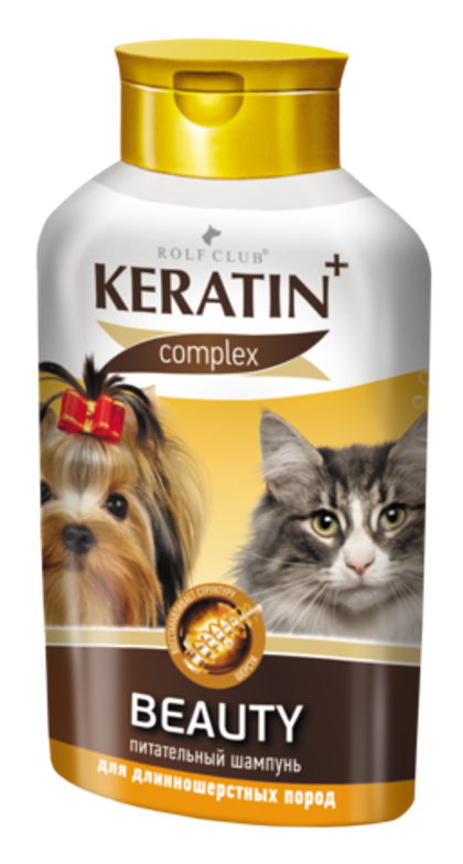 KERATIN+ Beauty Шампунь питательный для длинношерстных кошек и собак, 400 мл