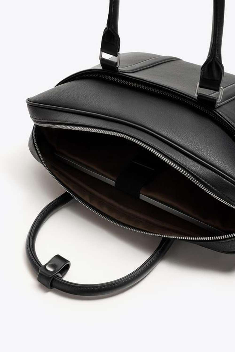 ZARA ПОРТФЕЛЬ ТЕКСТУРНЫЙ, ЧЕРНЫЙ