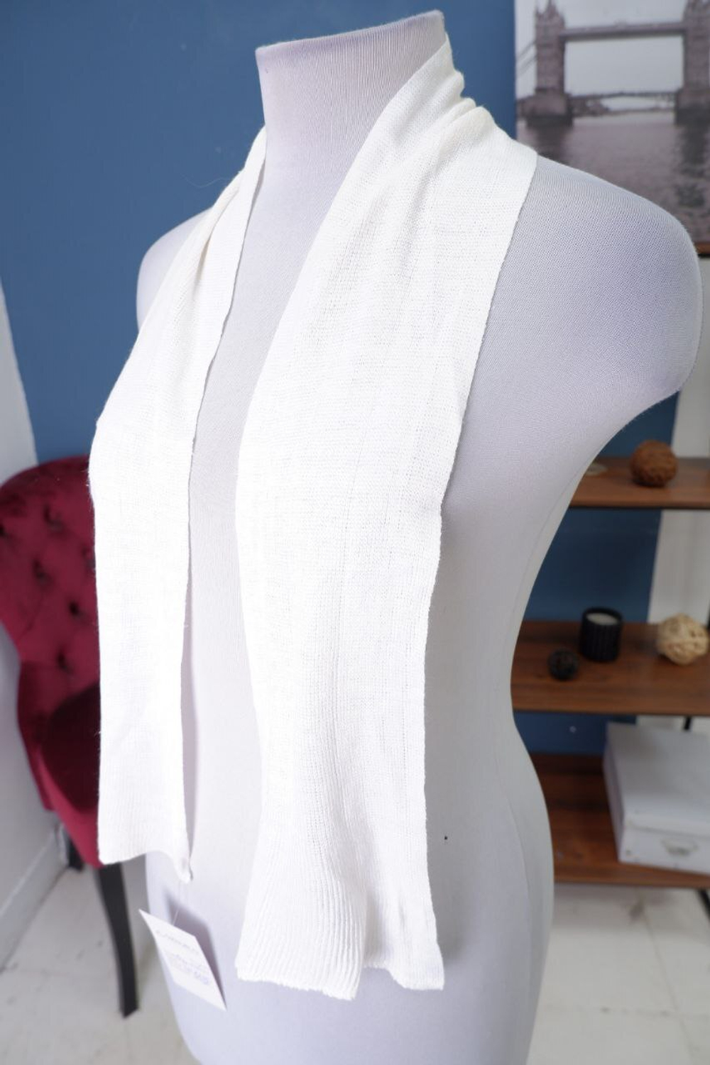 Шарф шерстяной светлый