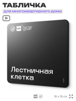 Табличка Лестничная клетка, для многоквартирного жилого дома, серия СОСЕДИ SIMPLE, 18х18 см, пластиковая, Айдентика Технолоджи