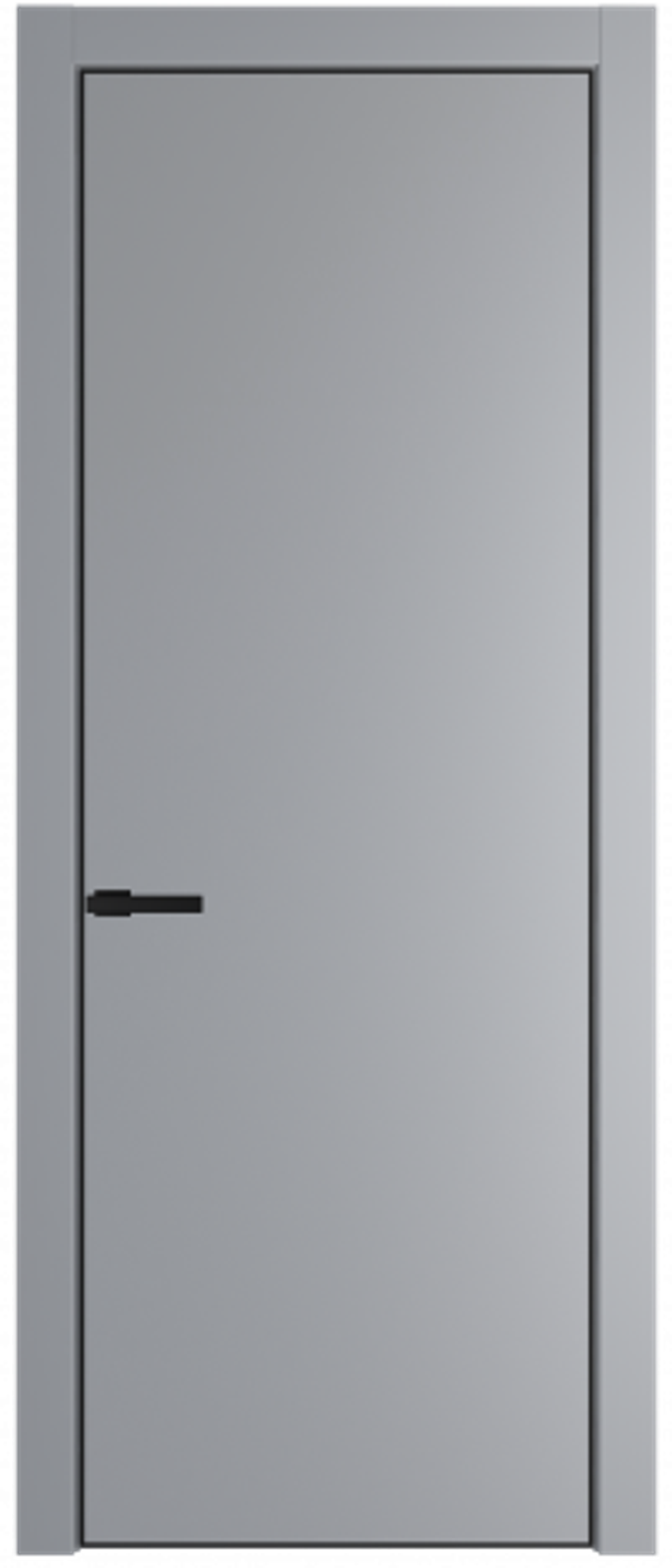 Дверь межкомнатная Профиль Дорс 1PA профиль черный, цвет смоки, эмаль, глухая