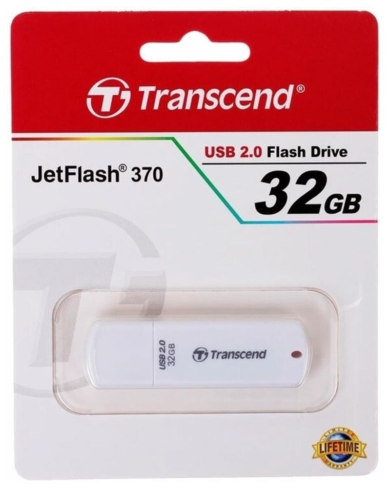 USB флеш-накопитель Transcend 32Gb Jetflash 370 USB2.0 белый