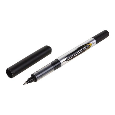 Ручка-роллер 0,5мм. черная, металлический клип