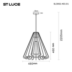 SL3002.403.01 Светильник подвесной ST-Luce Черный/Бежевый E27 1*60W