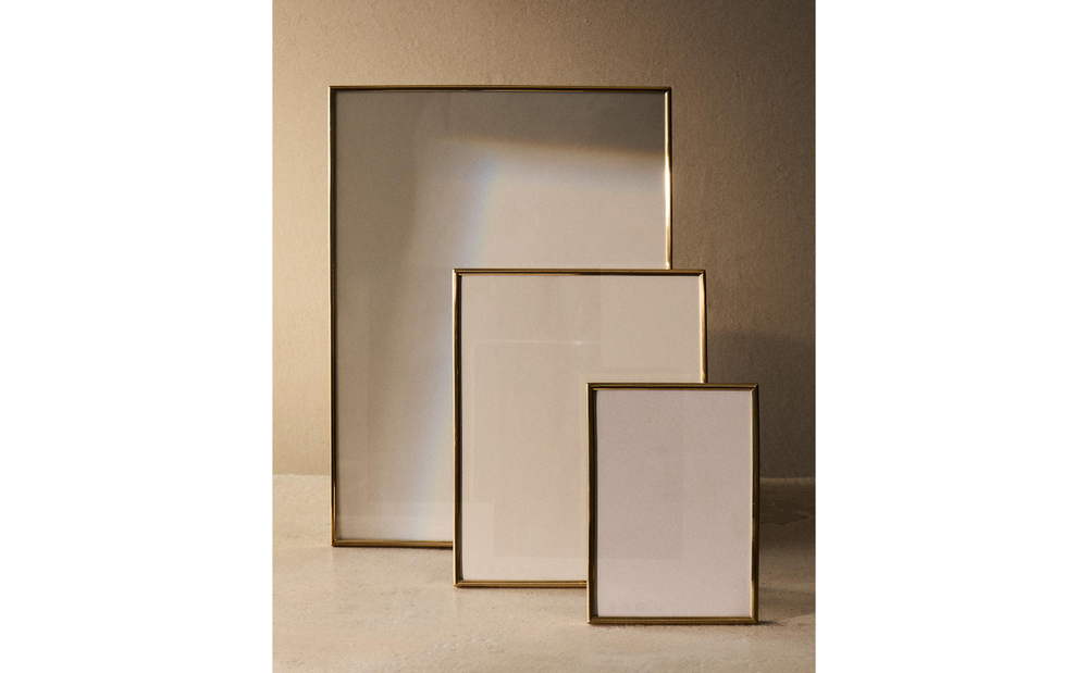 Zara Home Фоторамка из нержавеющей стали, цвет золотой, 18 см