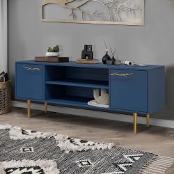 Тумба под ТВ Арт Колор matte 155см Стайл Голд Королевский синий матовый