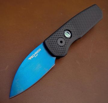 Автоматический нож PTR5306-SB Runt 5 - черн. тексутр. алюм. рук-ть, клинок Sapphire Blue Magnacut