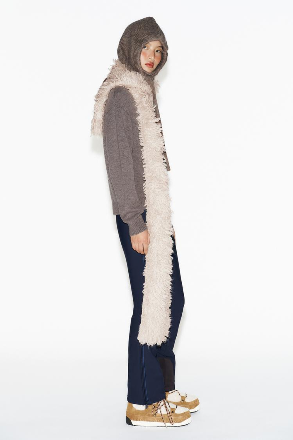 ZARA БОТИНКИ С КОНТРАСТНОЙ ШНУРОВКОЙ, ПЕСОЧНЫЙ