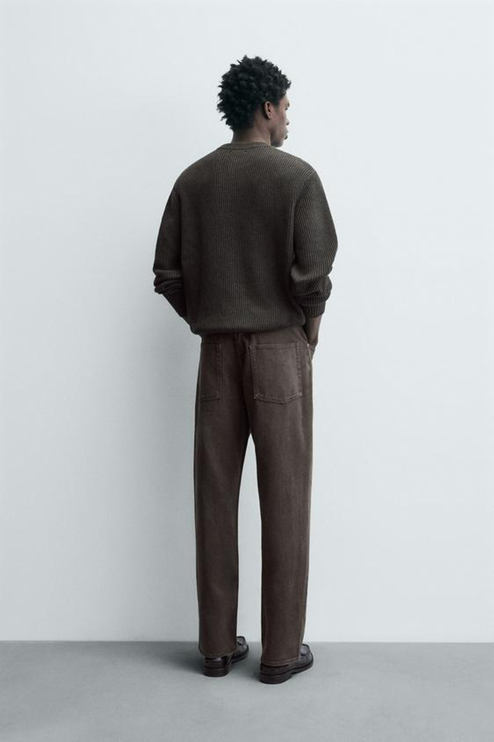 ZARA ДЖИНСЫ STRAIGHT FIT, КОРИЧНЕВЫЙ