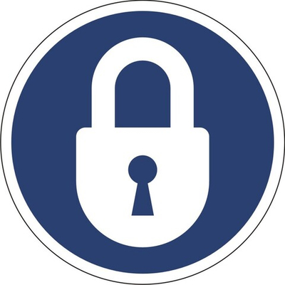 Знак "Закрывать на замок"