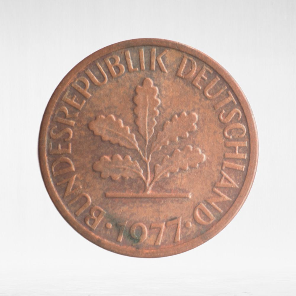 Germany, 1 Pfennig, 1977, (Stuttgart Mint - "F"), VF