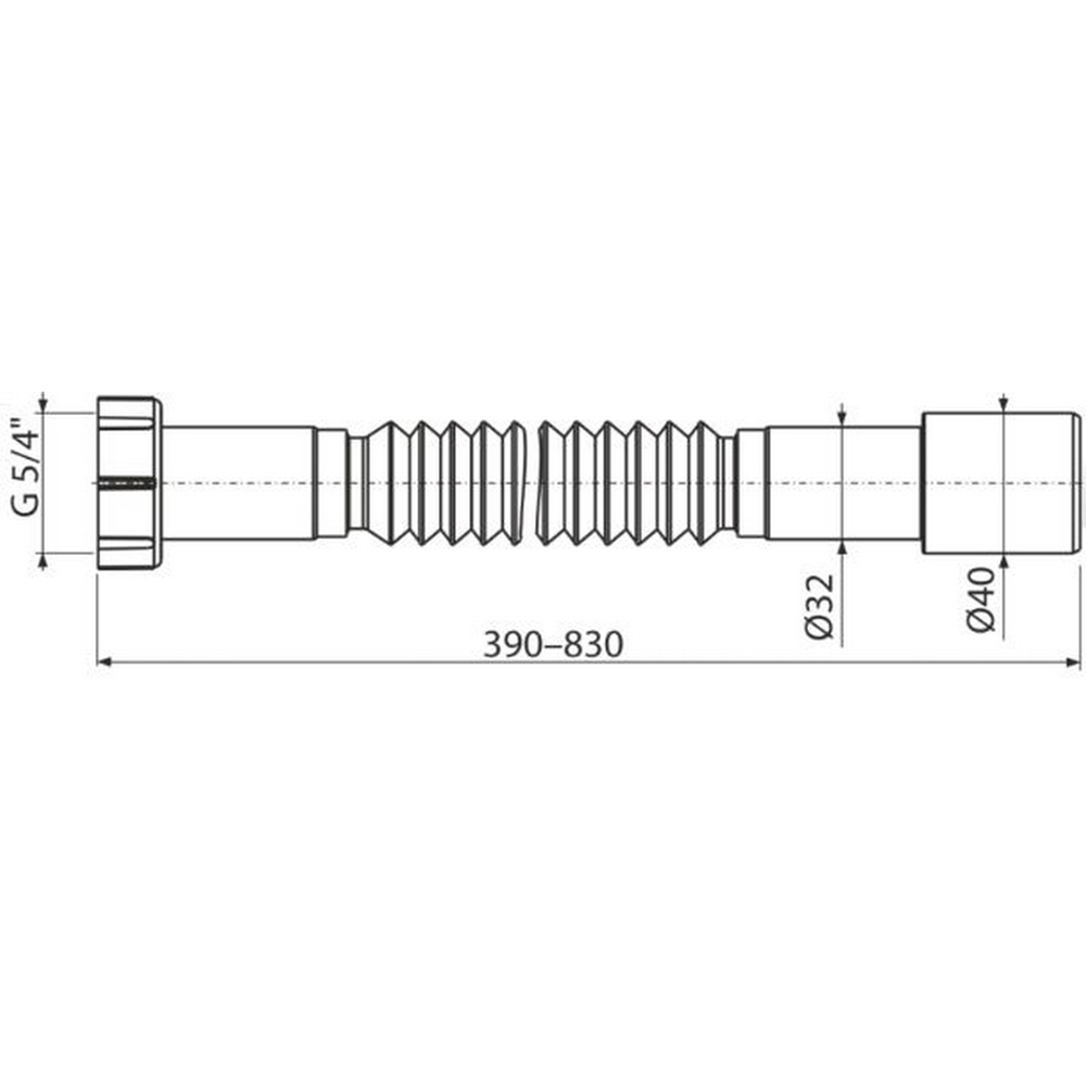Гофра 5/4*32*40 с гайкой A750 (заменяет А75 и А705) AlcaPlast/Alcadrain