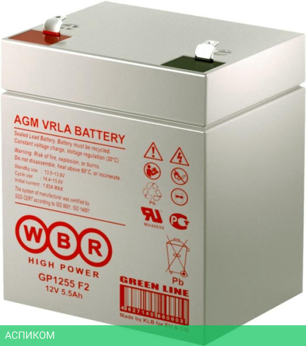 Аккумулятор для ИБП WBR GP1255 F2