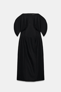 ZARA ПЛАТЬЕ МИДИ ZW COLLECTION, ЧЕРНЫЙ