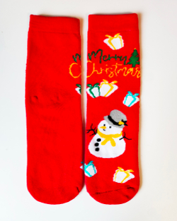 Носки НГ р.35-40 "New Year's magic" Снеговик на Красном