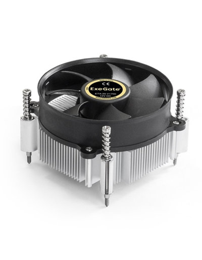 Exegate EX292654RUS Кулер ExeGate ETA-20.V1700 (Al, LGA1700/1150/1151/1155/1156/1200/1366, TDP 90W, Fan 95mm, 2400RPM, Hydro bearing, 3pin, 22db, 340г, с термопастой, на винтах, Color Box)