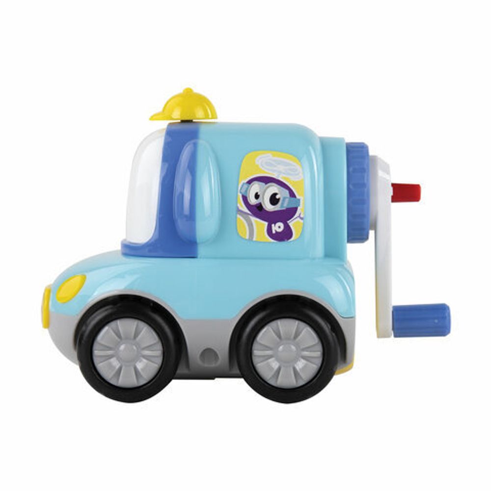 Точилка механическая ЮНЛАНДИЯ "Машина Юнландика", корпус голубой, для чернографитных и цветных карандашей, 228479