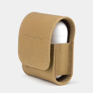 Чехол-держатель для наушников Petit Easy из натуральной кожи теленка бежевого цвета