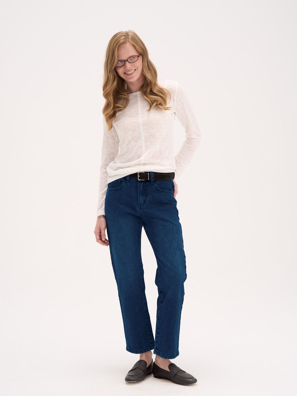 Джинсы прямые "Синие" женские