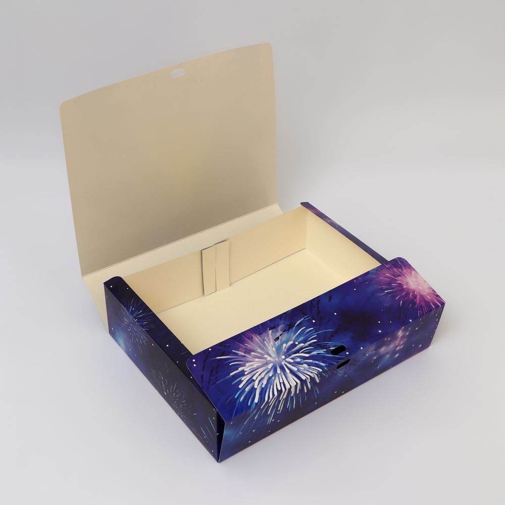 Коробка складная, упаковка, «Новогодний салют», 31 х 24.5 х 8 см, + бумага тишью, 10615999