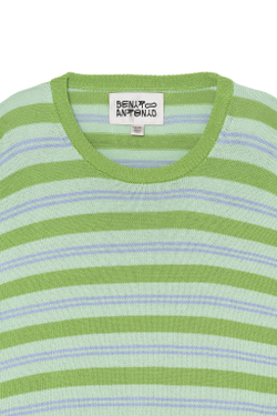 ZARA X BENITO ANTONIO СВИТЕР ИЗ СМЕСОВОГО ХЛОПКА, ЗЕЛЕНЫЙ